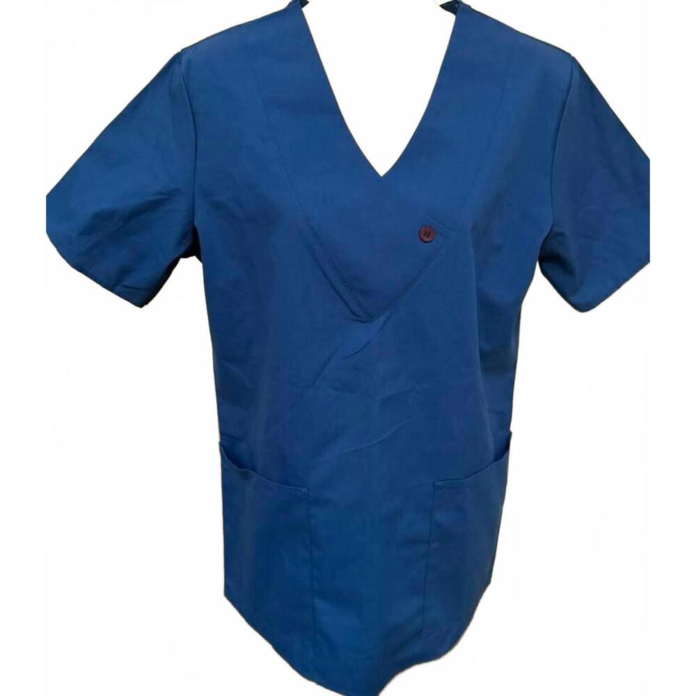 SCRUB WEAR WOMENS‎ SCRUB TOP EXTRA SMALL ROYAL BLUE NEW